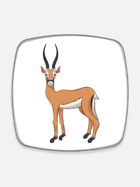 Antelope - Square fridge magnet - white