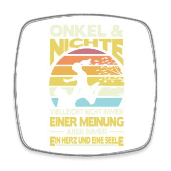 Bester Onkel Und Nichte Partnerlook Outfit Kostüm - Viereckiger Kühlschrankmagnet - Weiß - Vorne