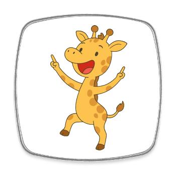 Girafe de bonne humeur - Magnet carré - blanc - Devant