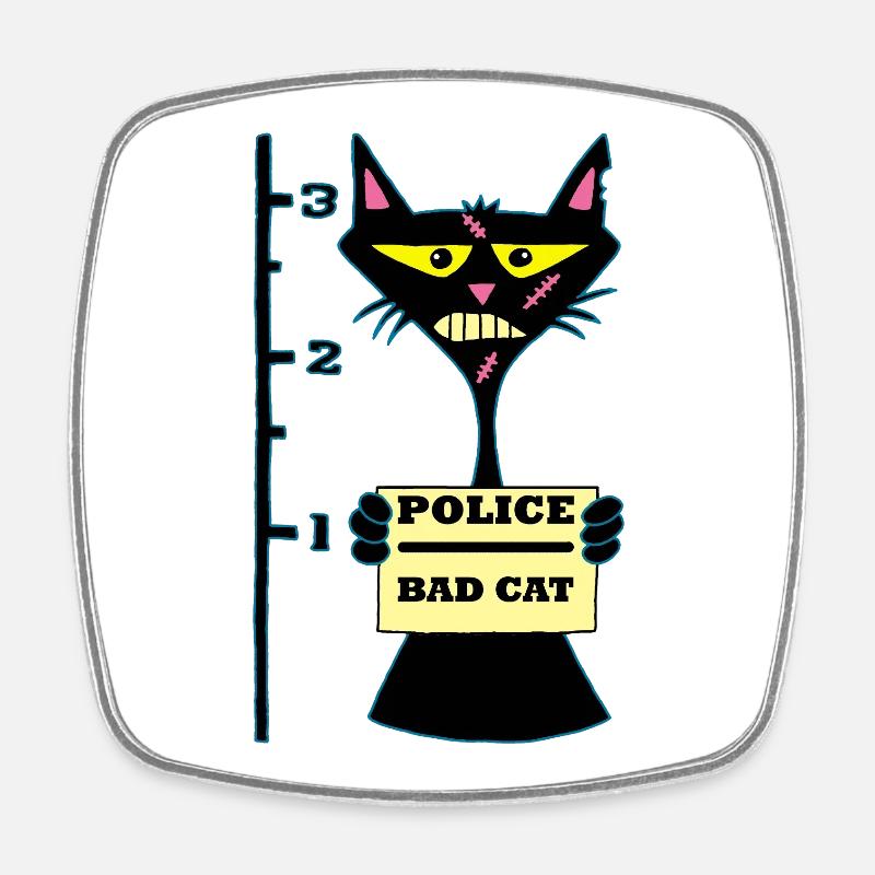 Chat racaille - Magnet carré - blanc