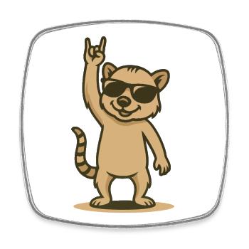 Cool coati rocker baby - Square fridge magnet - white - Front