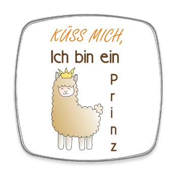 Küss mich, ich bin ein Prinz! - Viereckiger Kühlschrankmagnet - Weiß - Vorne