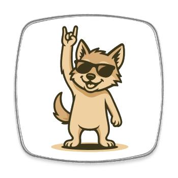 chiot chacal cool avec des lunettes de soleil - Magnet carré - blanc - Devant
