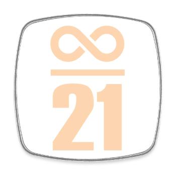 Unendlich durch 21 Millionen Bitcoin Unendlich  - Viereckiger Kühlschrankmagnet - Weiß - Vorne