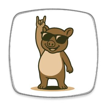 Rocker tapir baby - Square fridge magnet - white - Front