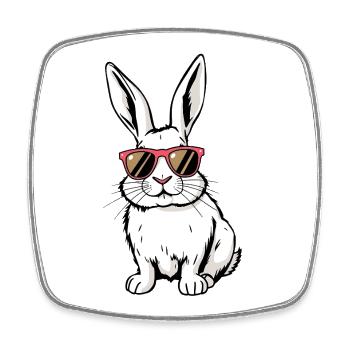 White Rabbit - Square fridge magnet - white - Front
