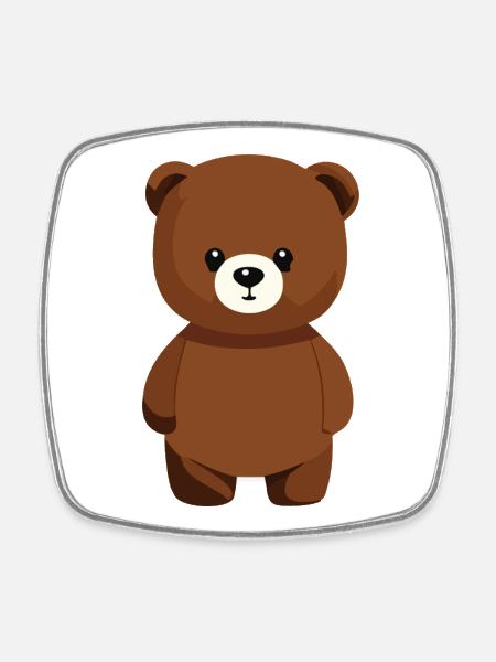Cartoon Bear - Square fridge magnet - white