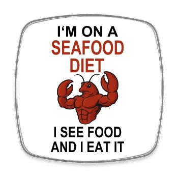 Krabbe Seafood Lustiger Spruch Bizeps Fitness - Viereckiger Kühlschrankmagnet - Weiß - Vorne
