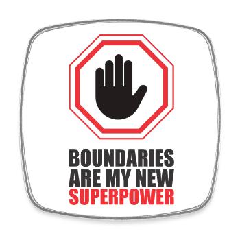 Empowering Hand with Boundary Reminder - Square fridge magnet - white - Front