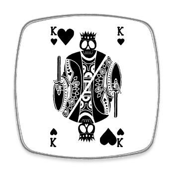 König der Herzen Schwarzes Skelett - Viereckiger Kühlschrankmagnet - Weiß - Vorne