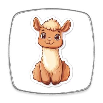 Lama Alpaka Llama - Viereckiger Kühlschrankmagnet - Weiß - Vorne