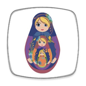 Traditionelle Matroschka  - Viereckiger Kühlschrankmagnet - Weiß - Vorne