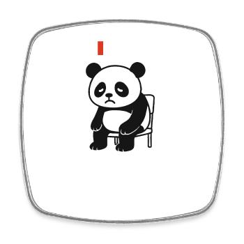Social Battery Low Panda - Square fridge magnet - white - Front