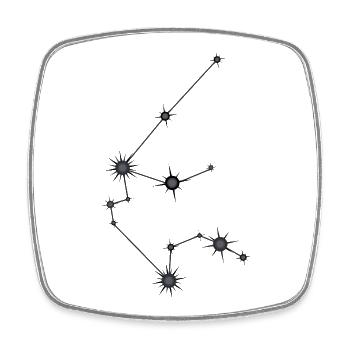 Verseau Étoile Constellation Signe du zodiaque Noir Gris - Magnet carré - blanc - Devant
