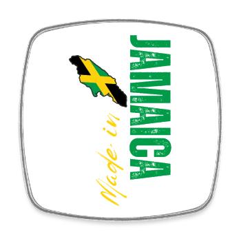 Made in Jamaica, vertical design - Square fridge magnet - white - Front