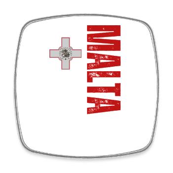 Made in Malta, vertical design - Square fridge magnet - white - Front