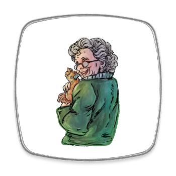 Chickens Grandma - Square fridge magnet - white - Front