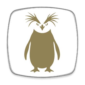 Art minimaliste de la silhouette du pingouin empereur - Magnet carré - blanc - Devant