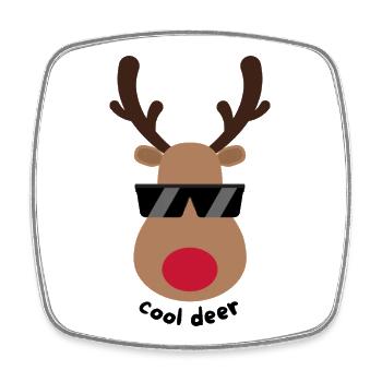 cool deer - Viereckiger Kühlschrankmagnet - Weiß - Vorne