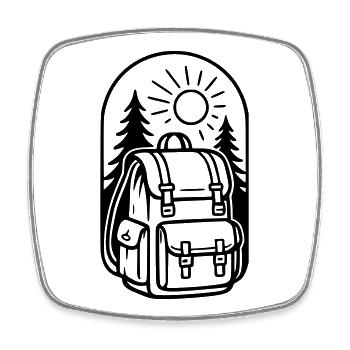 Survival - backpack - Square fridge magnet - white - Front