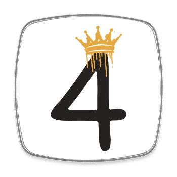 4 - Square fridge magnet - white - Front