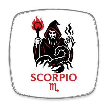 Scorpio Zodiac Witchmaster - Viereckiger Kühlschrankmagnet - Weiß - Vorne