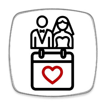 Brautpaar Ehepaar Hochzeit - Viereckiger Kühlschrankmagnet - Weiß - Vorne