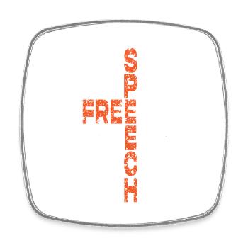 Free Speech Word Art Design - Square fridge magnet - white - Front