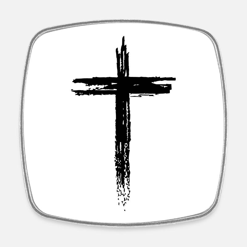 croix - Magnet carré - blanc