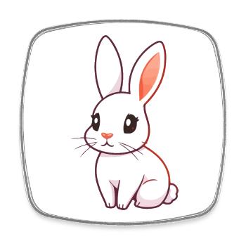 Schöne Kaninchen bunte Illustration - Viereckiger Kühlschrankmagnet - Weiß - Vorne