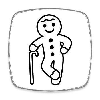 Cooler Lebkuchenmann Illustration - Viereckiger Kühlschrankmagnet - Weiß - Vorne