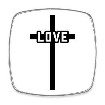 Cross Christian Love Symbol Jesus - Square fridge magnet - white - Front