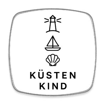 Küstenkind Heimatgefühl - Viereckiger Kühlschrankmagnet - Weiß - Vorne