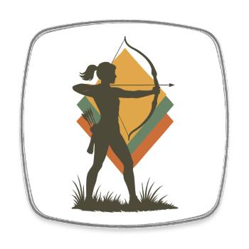 Bogenschießen Bogen Ziel Bogenschütze Silhouette - Viereckiger Kühlschrankmagnet - Weiß - Vorne