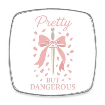 Coquette Aesthetic Bow Pattern Girly Pastel - Square fridge magnet - white - Front