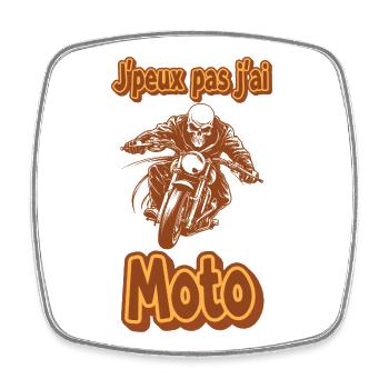 Ausdrucksstarkes Vintage Motorrad Motiv Ich kann nicht, ich habe ein Motorrad - Viereckiger Kühlschrankmagnet - Weiß - Vorne