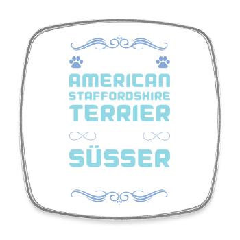 staffordshire terrier hund spruch - Viereckiger Kühlschrankmagnet - Weiß - Vorne