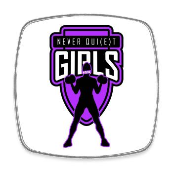 never_quiet_girls_united - Square fridge magnet - white - Front