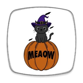 Katze  Halloween - Viereckiger Kühlschrankmagnet - Weiß - Vorne