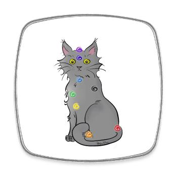 Chat-kra - Square fridge magnet - white - Front