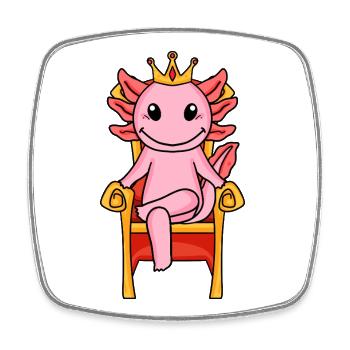 Axolotl King on Throne - Square fridge magnet - white - Front