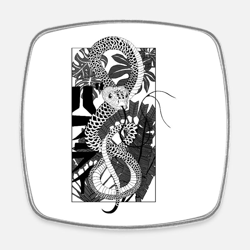 Snake 2 - Viereckiger Kühlschrankmagnet - Weiß