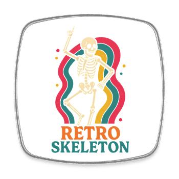 Retro Skeleton Dance Motif - Square fridge magnet - white - Front