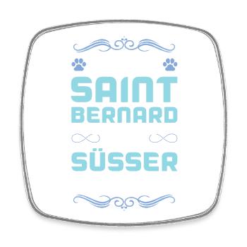 Dicton du chien de Saint-Bernard - Magnet carré - blanc - Devant