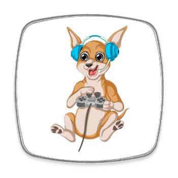 Spieler Chihuahua - Viereckiger Kühlschrankmagnet - Weiß - Vorne