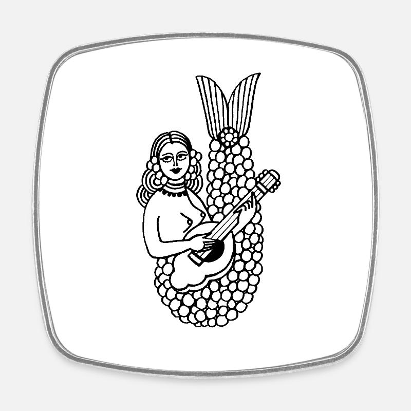 Sirène - Magnet carré - blanc