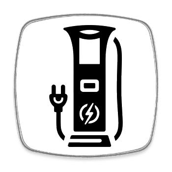 Ladestation Elektromobilität Symbol Strom - Viereckiger Kühlschrankmagnet - Weiß - Vorne