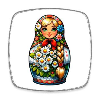  Matroschka auf russisch Matryoshka Doll Russian - Viereckiger Kühlschrankmagnet - Weiß - Vorne