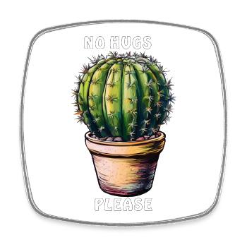 CACTUS NO HUGS PLEASE - Square fridge magnet - white - Front
