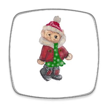 Christmas Bear, Christmas gift - Viereckiger Kühlschrankmagnet - Weiß - Vorne